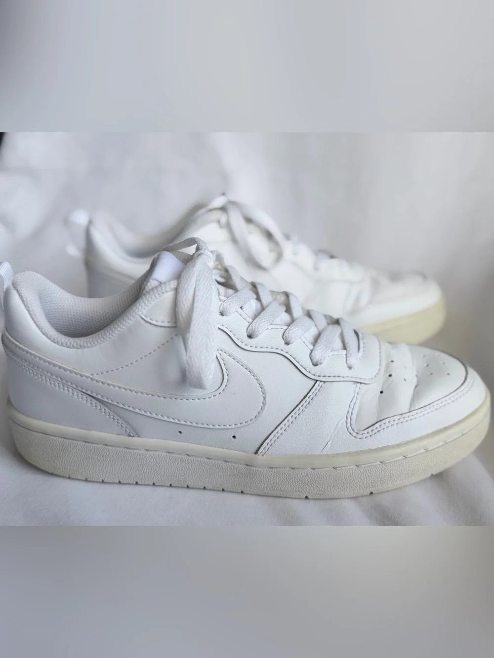 Nike Kids White Low-Top Sneakers with Ivory Sole